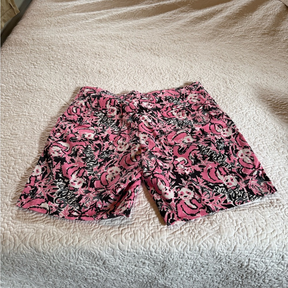 Lilly Pulitzer Vibrant Pink and Black Men's Shorts